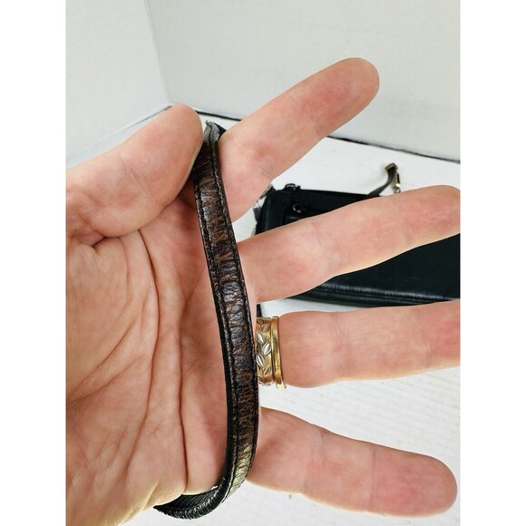 Vtg Brighton Brown/Black Leather Crossbody Bag Purse Shoulder - EUC - Picture 12 of 12